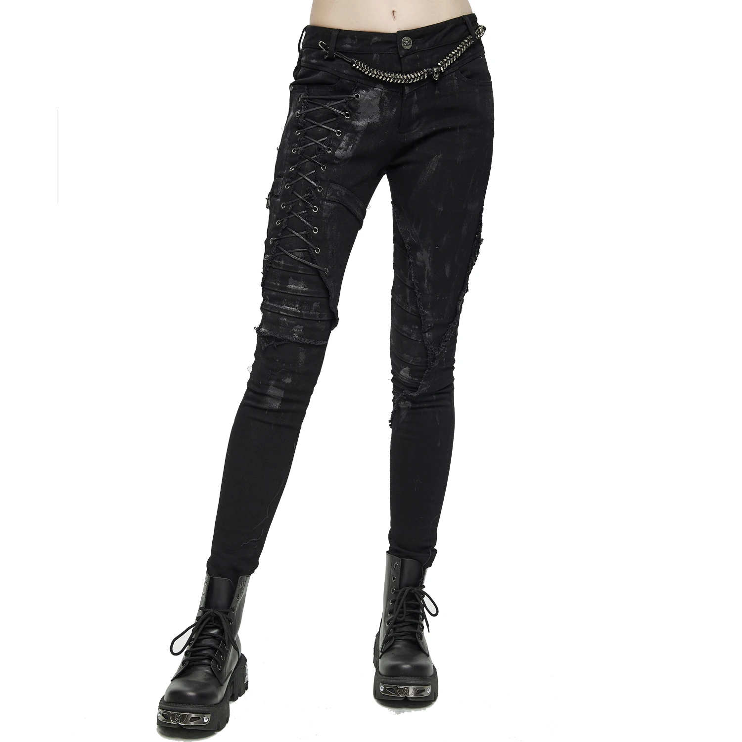 DEVIL FASHION Pantalon 'Wasteland' Noir Pour Femmes 3 DEVIL FASHION Pantalon 'Wasteland' Noir Pour Femmes
