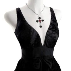 ALCHEMY GOTHIC Pendentif 'Black Rosifix' -ALCHEMY GOTHIC shop pendentif black rosifix 2