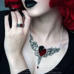 ALCHEMY GOTHIC Pendentif 'The Blood Rose Heart' -ALCHEMY GOTHIC shop pendentif the blood rose heart 3