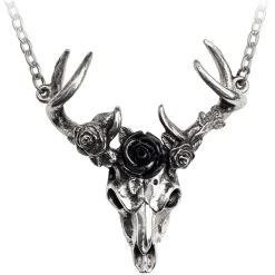 ALCHEMY GOTHIC Pendentif 'White Hart, Black Rose'