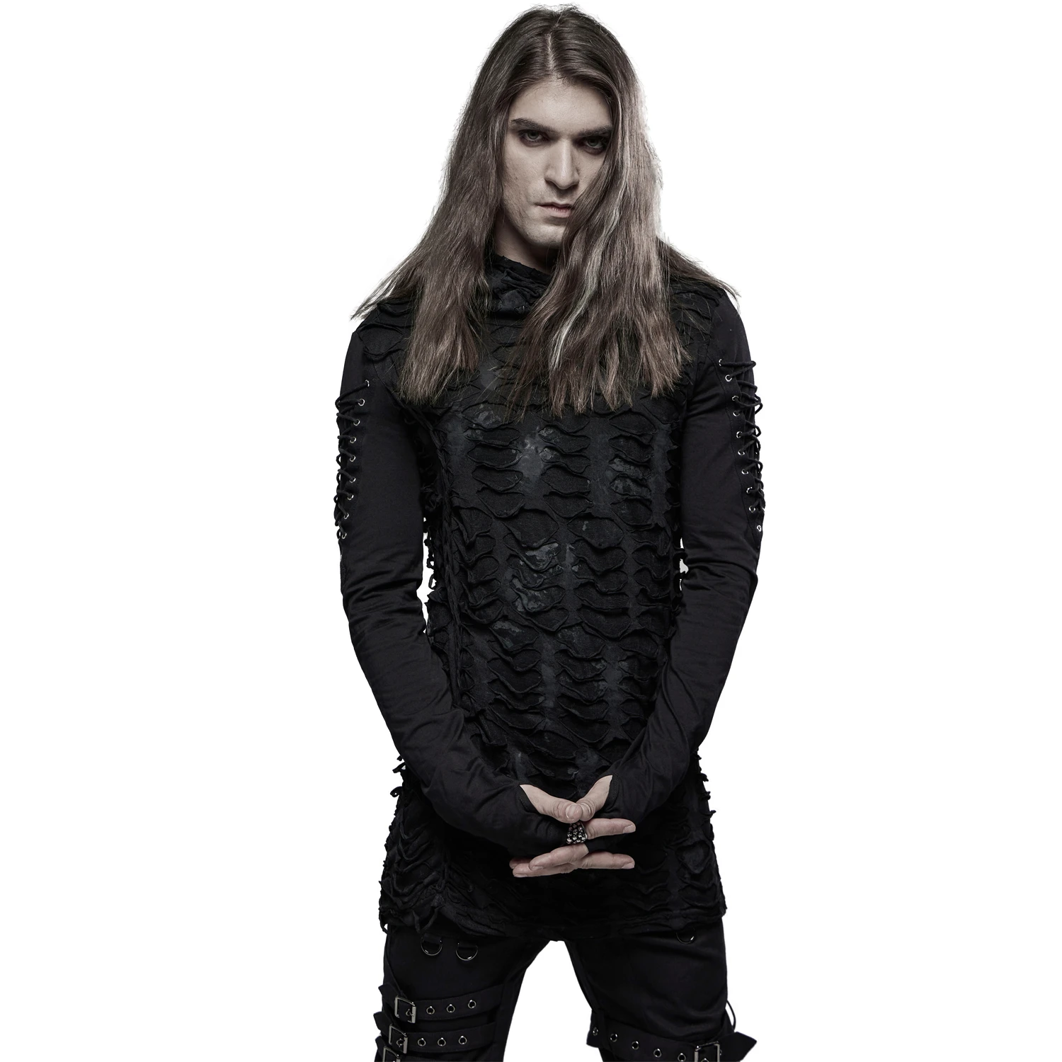 PUNK RAVE Polo à Capuche Et Manches Longues 'Destruction Unit'... 4 PUNK RAVE Polo à Capuche Et Manches Longues 'Destruction Unit'... – Image 2