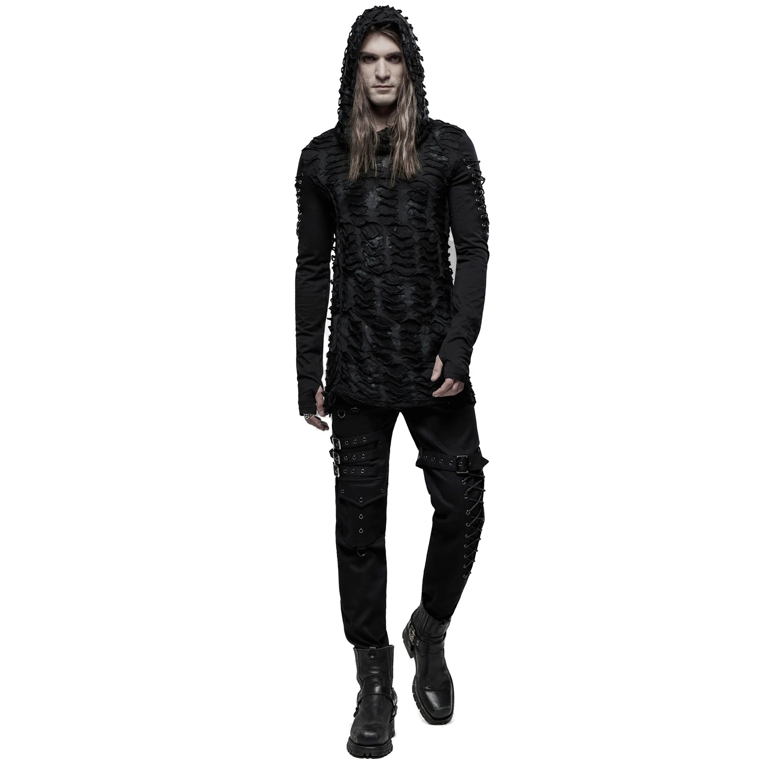 PUNK RAVE Polo à Capuche Et Manches Longues 'Destruction Unit'... 7 PUNK RAVE Polo à Capuche Et Manches Longues 'Destruction Unit'... – Image 5