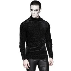 PUNK RAVE Polo à Manches Longues 'Romantic Goth' Noir -ALCHEMY GOTHIC shop polo a manches longues romantic goth noir 1