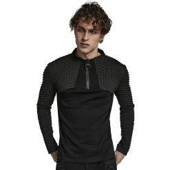 PUNK RAVE Polo 'Gesimund' Noir -ALCHEMY GOTHIC shop polo gesimund noir 12