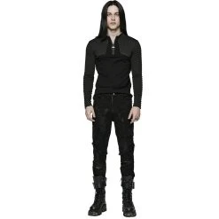 PUNK RAVE Polo 'Gesimund' Noir -ALCHEMY GOTHIC shop polo gesimund noir 5