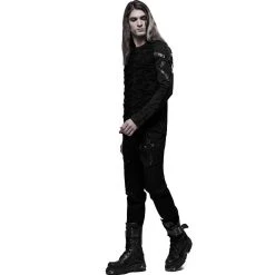 PUNK RAVE Polo Manches Longues 'Astaroth' Noir -ALCHEMY GOTHIC shop polo manches longues astaroth noir 10