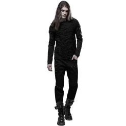 PUNK RAVE Polo Manches Longues 'Astaroth' Noir -ALCHEMY GOTHIC shop polo manches longues astaroth noir 11