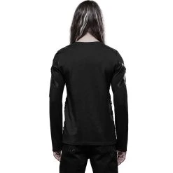 PUNK RAVE Polo Manches Longues 'Astaroth' Noir -ALCHEMY GOTHIC shop polo manches longues astaroth noir 2
