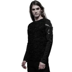 PUNK RAVE Polo Manches Longues 'Astaroth' Noir -ALCHEMY GOTHIC shop polo manches longues astaroth noir 4