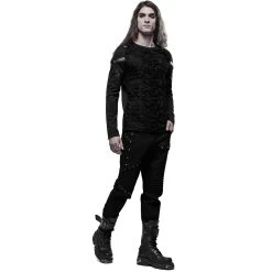 PUNK RAVE Polo Manches Longues 'Astaroth' Noir -ALCHEMY GOTHIC shop polo manches longues astaroth noir 9