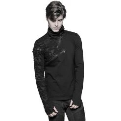 PUNK RAVE Polo Manches Longues 'Black Plague' Noir -ALCHEMY GOTHIC shop polo manches longues black plague noir 4