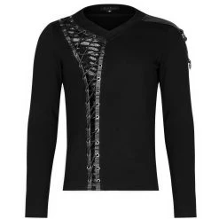 PUNK RAVE Polo Manches Longues 'Dark Devil' Noir 25 PUNK RAVE Polo Manches Longues 'Dark Devil' Noir -ALCHEMY GOTHIC shop polo manches longues dark devil noir 8
