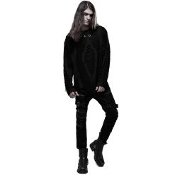 PUNK RAVE Polo Manches Longues 'Goth Broken' Noir -ALCHEMY GOTHIC shop polo manches longues goth broken noir 12
