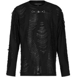 PUNK RAVE Polo Manches Longues 'Goth Broken' Noir -ALCHEMY GOTHIC shop polo manches longues goth broken noir 13