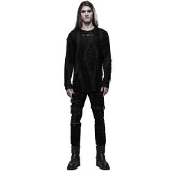 PUNK RAVE Polo Manches Longues 'Goth Broken' Noir -ALCHEMY GOTHIC shop polo manches longues goth broken noir 7