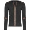 PUNK RAVE Polo Manches Longues 'Nautilus' Noir Et Marron -ALCHEMY GOTHIC shop polo manches longues nautilus noir et marron
