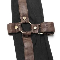 PUNK RAVE Polo Manches Longues 'Nautilus' Noir Et Marron -ALCHEMY GOTHIC shop polo manches longues nautilus noir et marron 11