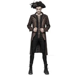 PUNK RAVE Polo Manches Longues 'Nautilus' Noir Et Marron -ALCHEMY GOTHIC shop polo manches longues nautilus noir et marron 5