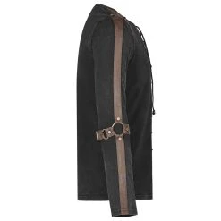 PUNK RAVE Polo Manches Longues 'Nautilus' Noir Et Marron -ALCHEMY GOTHIC shop polo manches longues nautilus noir et marron 7