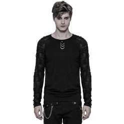 PUNK RAVE Polo Manches Longues 'Nazgul' Noir -ALCHEMY GOTHIC shop polo manches longues nazgul noir 1