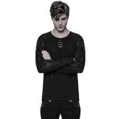 PUNK RAVE Polo Manches Longues 'Nazgul' Noir -ALCHEMY GOTHIC shop polo manches longues nazgul noir 3