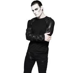 PUNK RAVE Polo Manches Longues 'Ozgoth' Noir -ALCHEMY GOTHIC shop polo manches longues ozgoth noir 6