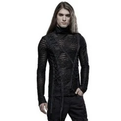 PUNK RAVE Polo Manches Longues 'The Dark Tower' Noir 23 PUNK RAVE Polo Manches Longues 'The Dark Tower' Noir -ALCHEMY GOTHIC shop polo manches longues the dark tower noir 1