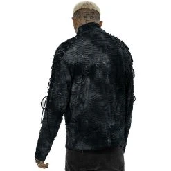 PUNK RAVE Polo Masque 'Samhain' Noir Et Bleu -ALCHEMY GOTHIC shop polo masque samhain noir et bleu 2