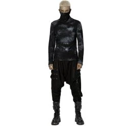 PUNK RAVE Polo Masque 'Xenos' Noir Et Gris -ALCHEMY GOTHIC shop polo masque xenos noir et gris 6