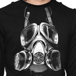 QUEEN OF DARKNESS Polo 'Printed Gas Mask' Noir 8 QUEEN OF DARKNESS Polo 'Printed Gas Mask' Noir -ALCHEMY GOTHIC shop polo printed gas mask noir 2