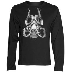 QUEEN OF DARKNESS Polo 'Printed Gas Mask' Noir