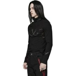 PUNK RAVE Polo 'Thanatos' Noir -ALCHEMY GOTHIC shop polo thanatos noir 3