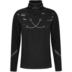 PUNK RAVE Polo 'Thanatos' Noir -ALCHEMY GOTHIC shop polo thanatos noir 8