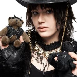 PUNK RAVE Porte-Clés 'Punk Bear' Noir -ALCHEMY GOTHIC shop porte cles punk bear noir 7