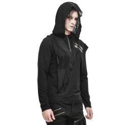 DEVIL FASHION Pull à Capuche 'Templar' Noir -ALCHEMY GOTHIC shop pull a capuche altair noir 3