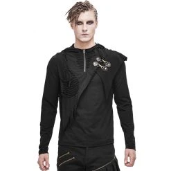 DEVIL FASHION Pull à Capuche 'Templar' Noir -ALCHEMY GOTHIC shop pull a capuche altair noir 4