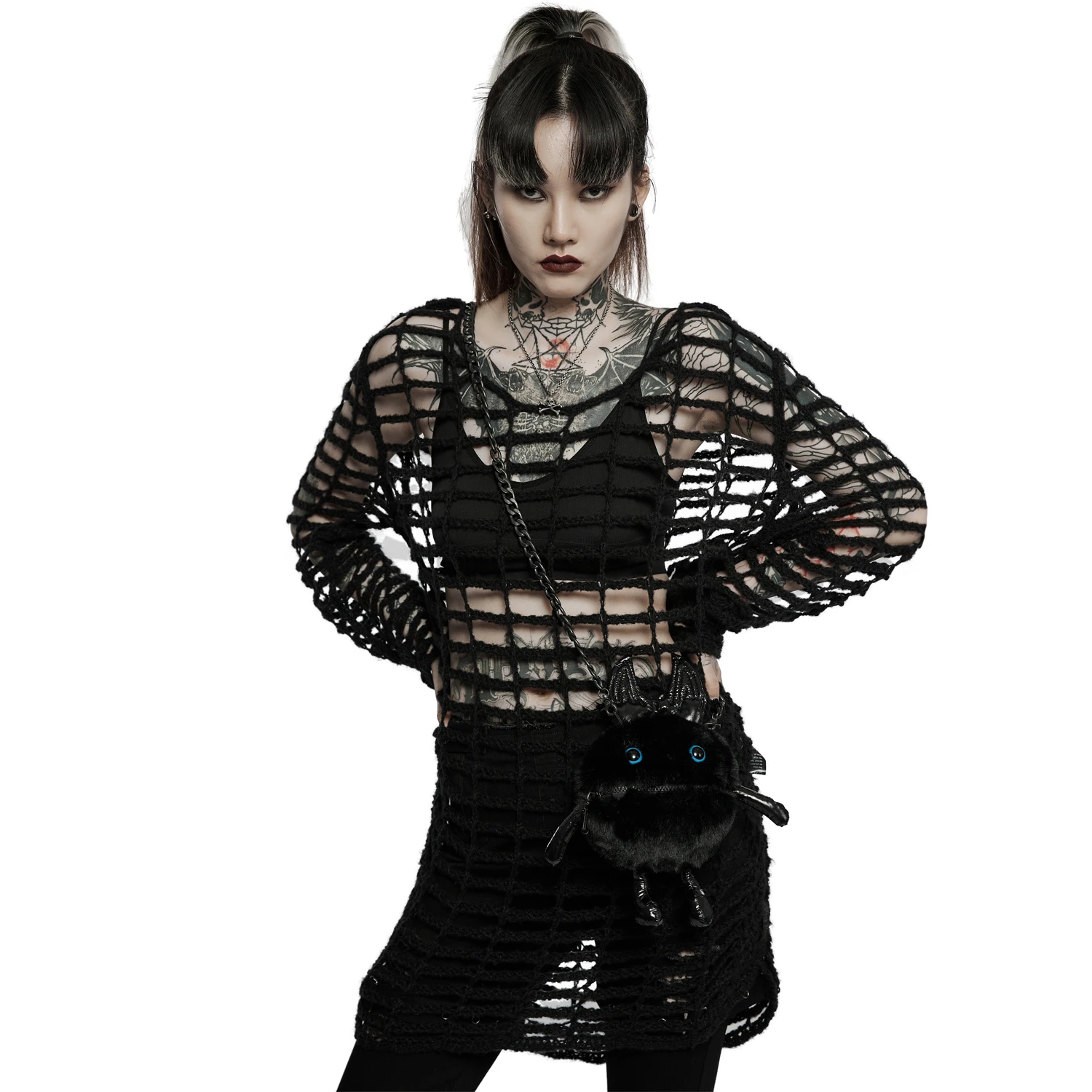 PUNK RAVE Pull Ample 'Dark Doll' Noir 4 PUNK RAVE Pull Ample 'Dark Doll' Noir – Image 2
