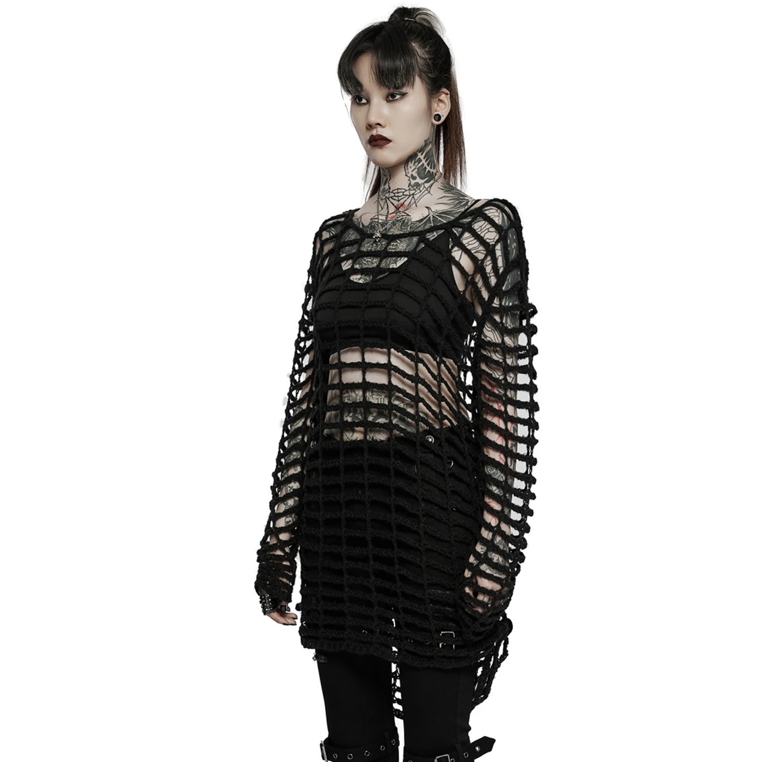 PUNK RAVE Pull Ample 'Dark Doll' Noir 6 PUNK RAVE Pull Ample 'Dark Doll' Noir – Image 4