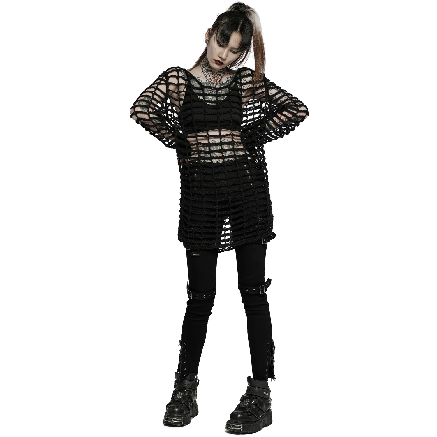 PUNK RAVE Pull Ample 'Dark Doll' Noir 8 PUNK RAVE Pull Ample 'Dark Doll' Noir – Image 6