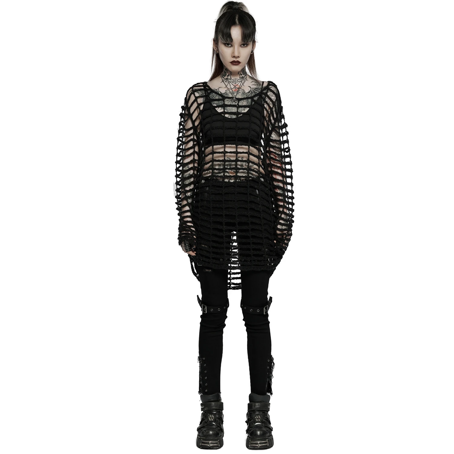 PUNK RAVE Pull Ample 'Dark Doll' Noir 11 PUNK RAVE Pull Ample 'Dark Doll' Noir – Image 9