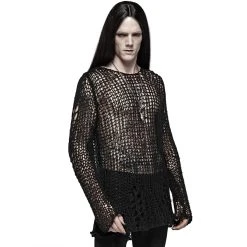 PUNK RAVE Pull En Mailles 'Destroy' Noir -ALCHEMY GOTHIC shop pull en mailles destroy noir 3