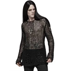 PUNK RAVE Pull En Mailles 'Destroy' Noir -ALCHEMY GOTHIC shop pull en mailles destroy noir 4