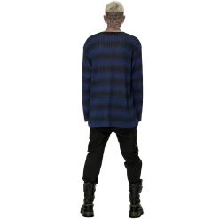 PUNK RAVE Pull 'Pagan' Rayé Bleu Et Noir -ALCHEMY GOTHIC shop pull pagan raye bleu et noir 6