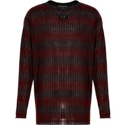 PUNK RAVE Pull 'Pagan' Rayé Rouge Et Noir -ALCHEMY GOTHIC shop pull pagan raye rouge et noir 8