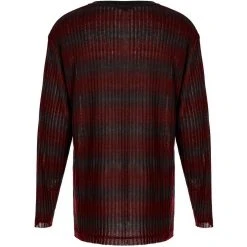 PUNK RAVE Pull 'Pagan' Rayé Rouge Et Noir -ALCHEMY GOTHIC shop pull pagan raye rouge et noir 9