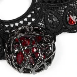 PUNK RAVE Ras Du Cou 'Red Ruby' Noir Et Rouge -ALCHEMY GOTHIC shop ras du cou red ruby noir et rouge 2