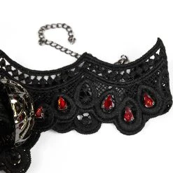 PUNK RAVE Ras Du Cou 'Red Ruby' Noir Et Rouge -ALCHEMY GOTHIC shop ras du cou red ruby noir et rouge 3