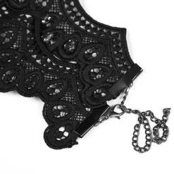 PUNK RAVE Ras Du Cou 'Red Ruby' Noir Et Rouge -ALCHEMY GOTHIC shop ras du cou red ruby noir et rouge 4