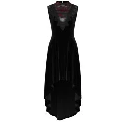 PUNK RAVE Robe Asymétrique 'Bara' En Velours Noir