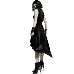 PUNK RAVE Robe Asymétrique 'Bara' En Velours Noir -ALCHEMY GOTHIC shop robe asymetrique bara en velours noir 3